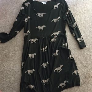 Boden Green Dress with Horses
